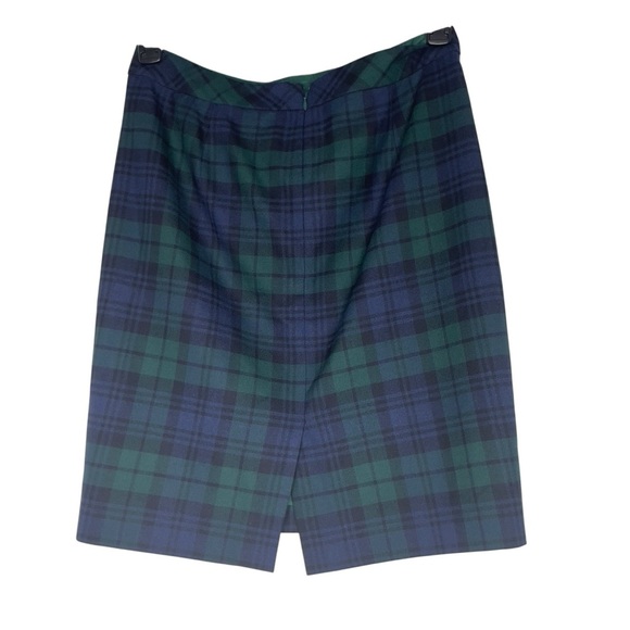 J. Crew The Pencil Skirt Womens Sz 4 Blue Green Plaid Classic High Waist Pencil - Picture 2 of 9